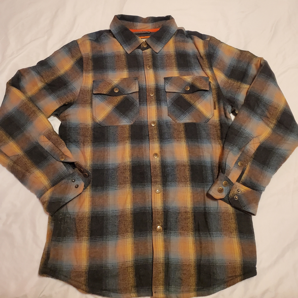 Legendary Whitetails Men's Blue and Orange Plaid Shirt
